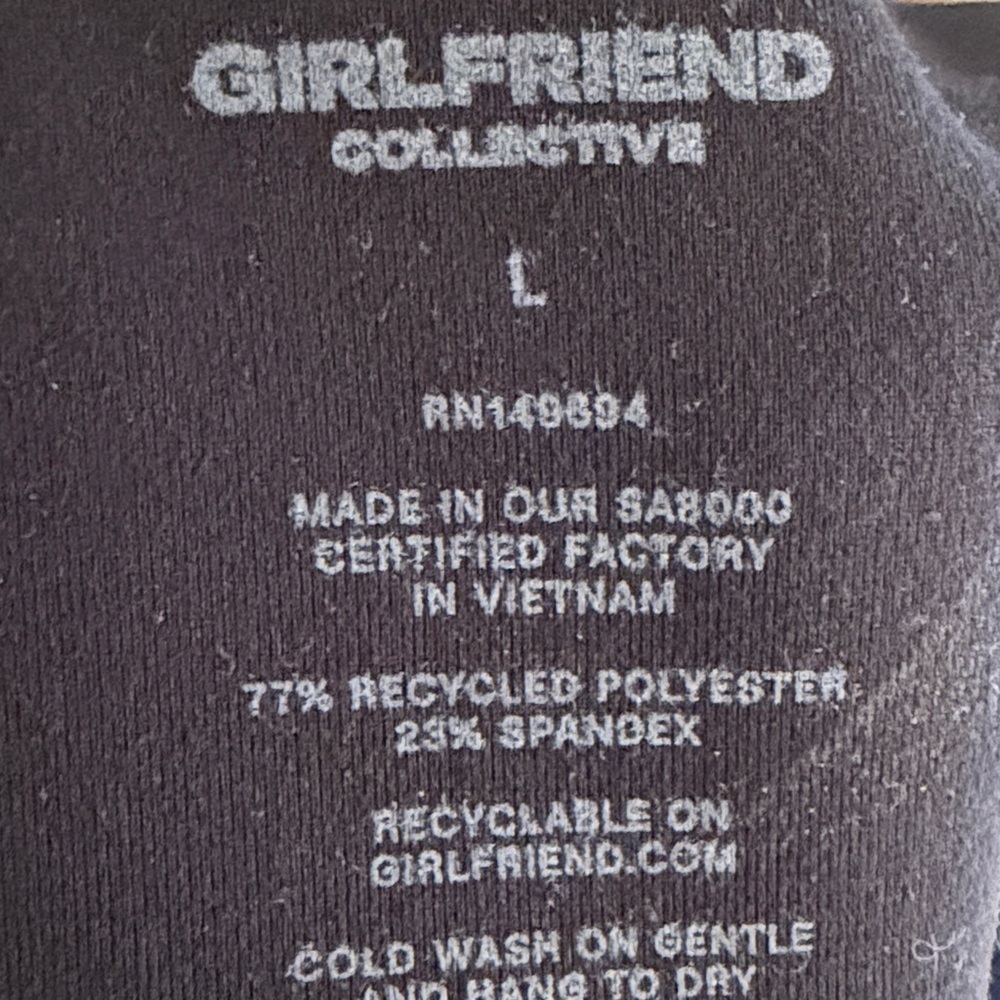 Girlfriend collective Black Twist-Front Tank size Large - Picture 3 of 3